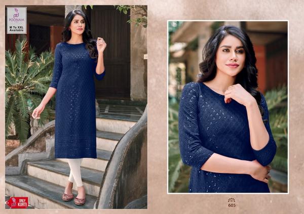 Poonam Moon Ethnic Wear Sequence Designer Kurti Collection